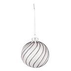 Kerstbal Set van 4 Ø 8 cm Zwart Grijs Glas Kerstdecoratie