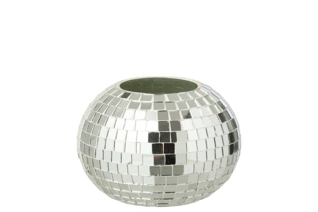 J-Line kaarshouder Mozaïek - glas - zilver
