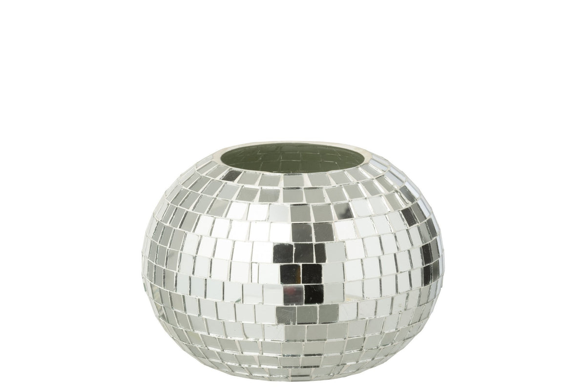 J-Line kaarshouder Mozaïek - glas - zilver