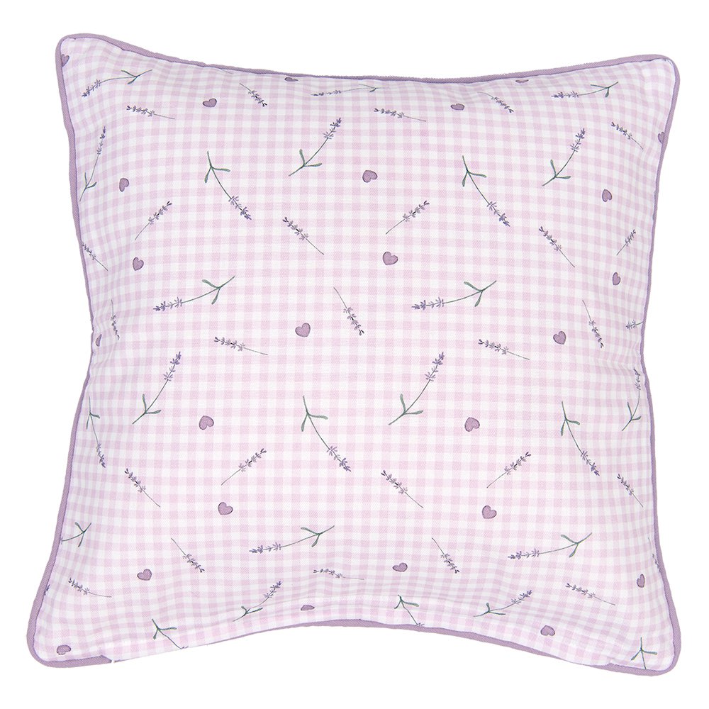 Kussenhoes 40x40 cm Paars Wit Katoen Lavendel Sierkussenhoes