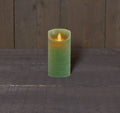 LED Wax stompkaars bewegende vlam 7,5x15cm groen