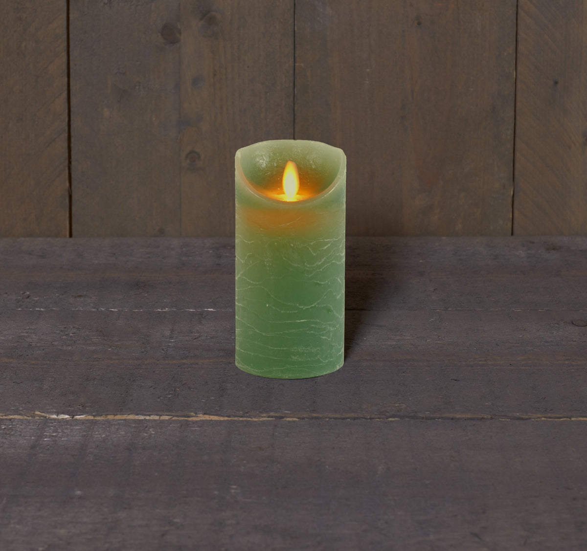 LED Wax stompkaars bewegende vlam 7,5x15cm groen