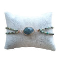 Damesarmband (GD) Afrikaans Turquoise facet met connector tussenzetsel