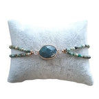 Damesarmband (GD) Afrikaans Turquoise facet met connector tussenzetsel