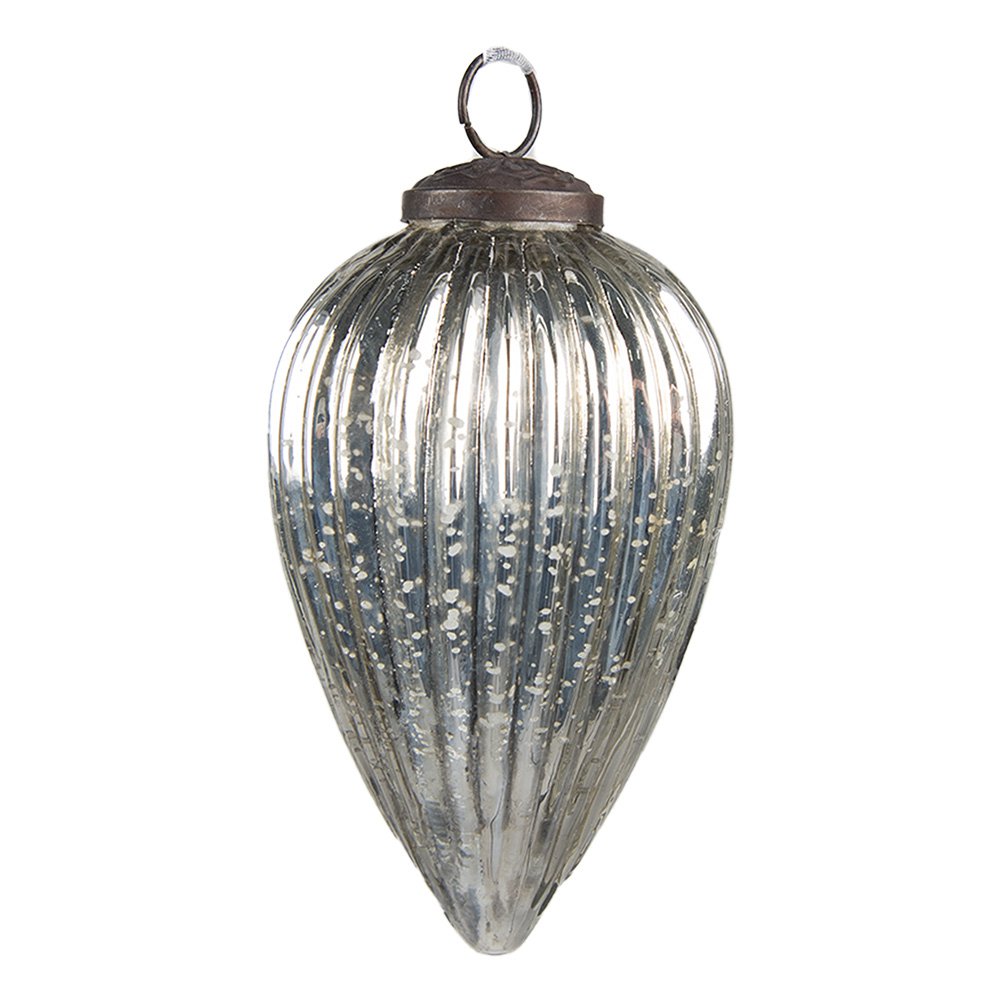 Kerstbal Ø 6 cm Zilverkleurig Glas Kerstdecoratie