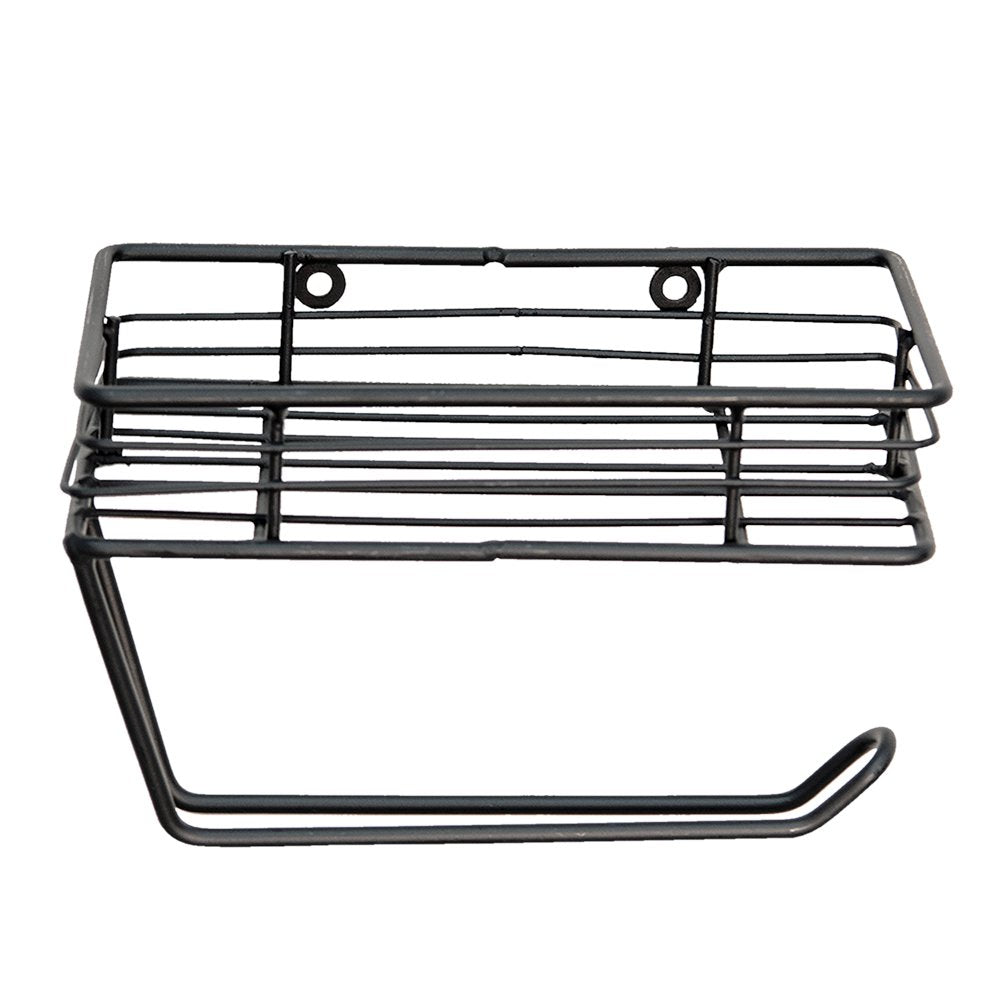 WC Rol Houder 20x12x12 cm Zwart IJzer Toiletrolhouder