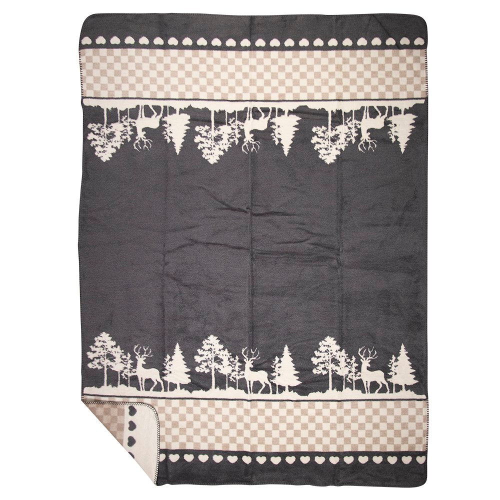 Plaid bos grijs xl 150x200cm