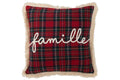 J-Line kussen Ruit Famille - polyester - rood/groen