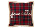 J-Line kussen Ruit Famille - polyester - rood/groen