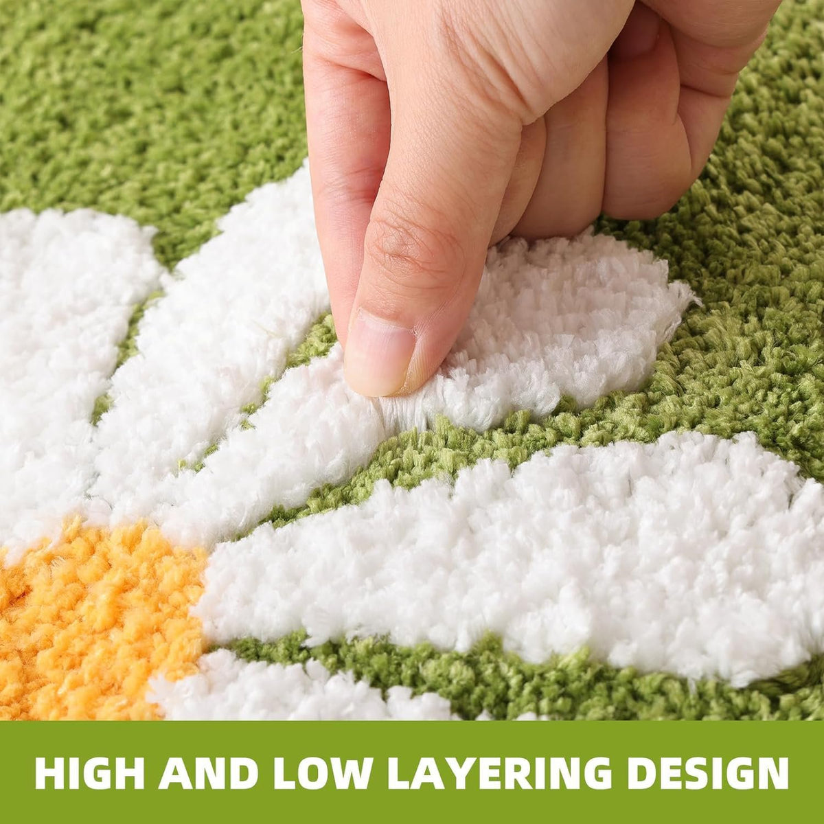 Blossom Superzachte antislip microvezelmat 2000 GSM (50x80 cm), 1 stuk | Absorberende badkeukendeur vloermat groen