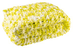 J-Line deken Gebreid - polyresin - wit/groen