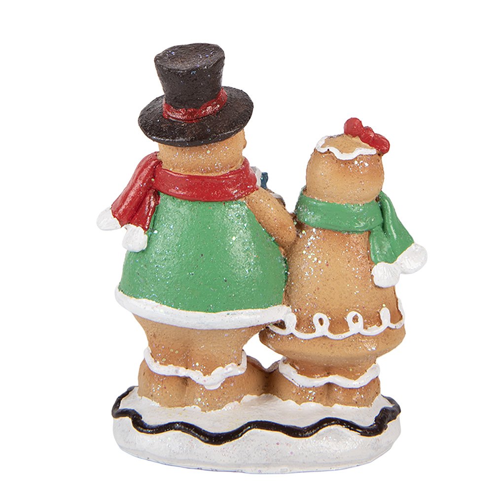 Kerstdecoratie Beeld Gingerbread man 10x6x13 cm Bruin Kunststof