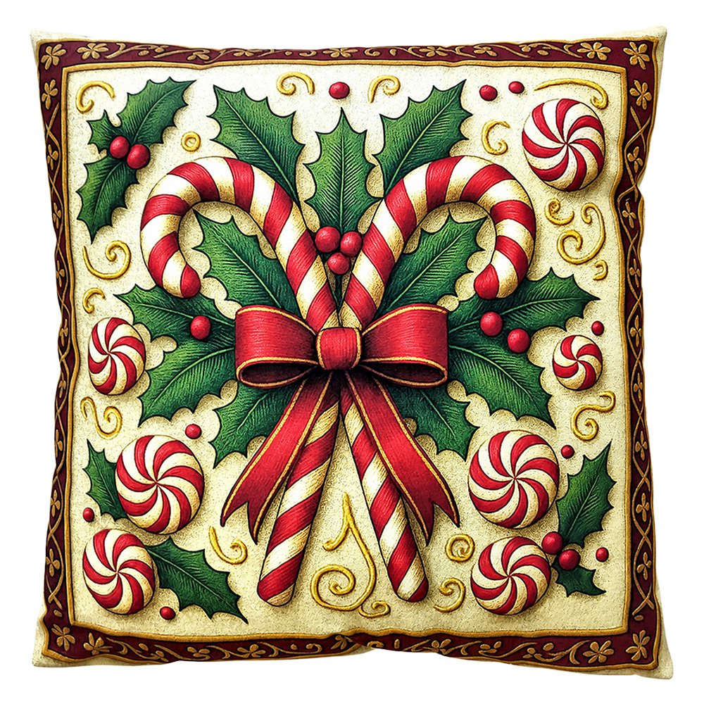 Sierkussen 45x45 cm Beige Polyester Kerst