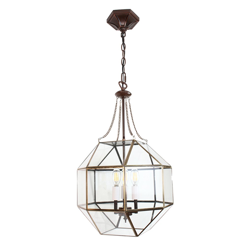 Hanglamp 30x30x170 cm transparant metaal hanglamp eettafel