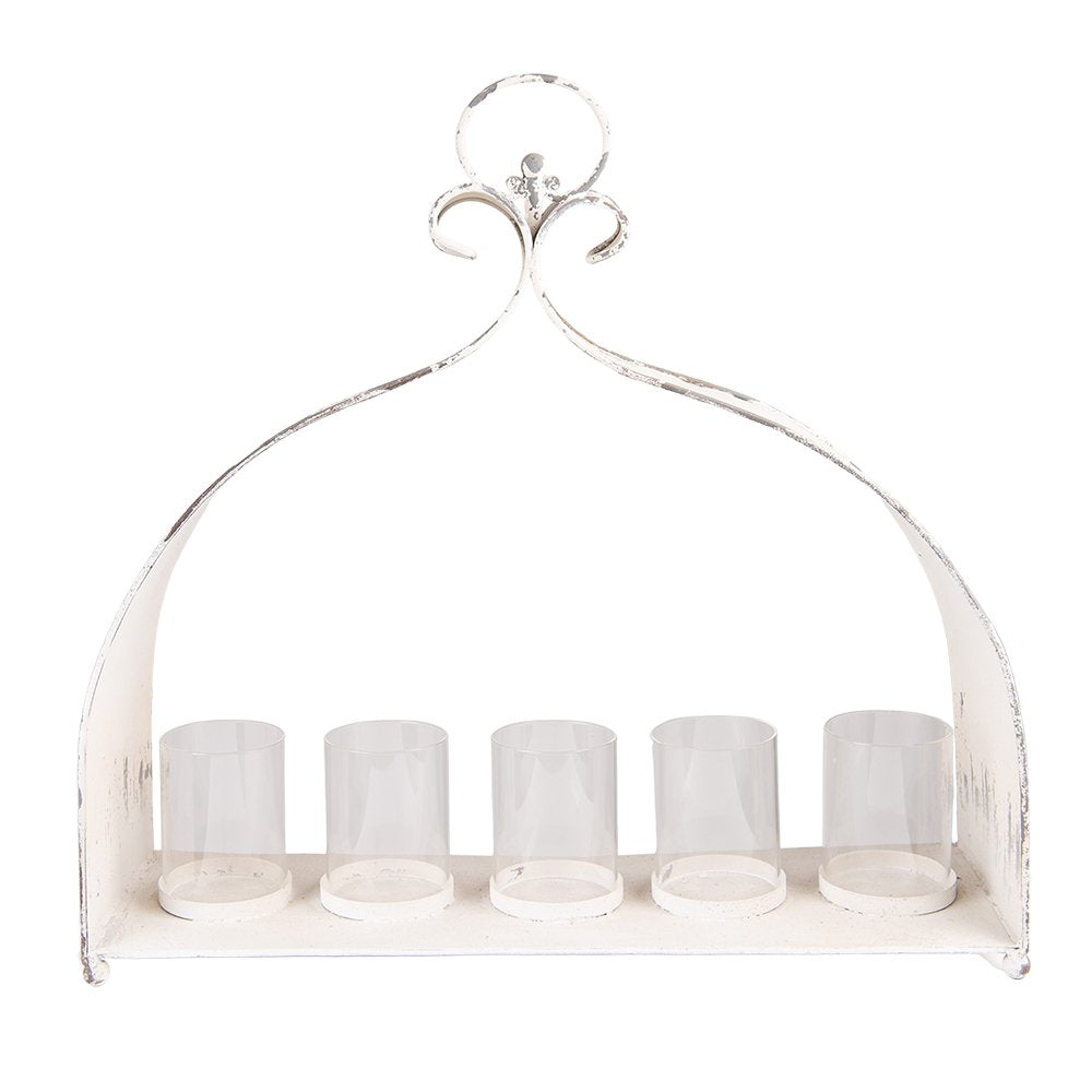 Theelichthouder 53x16x50 cm Beige IJzer Waxinelichthouder