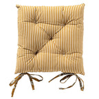Dutch Decor Judith - Stoelkussen 40x40 cm - Bloemmotief - Met striklinten - Chai Thee - Geel