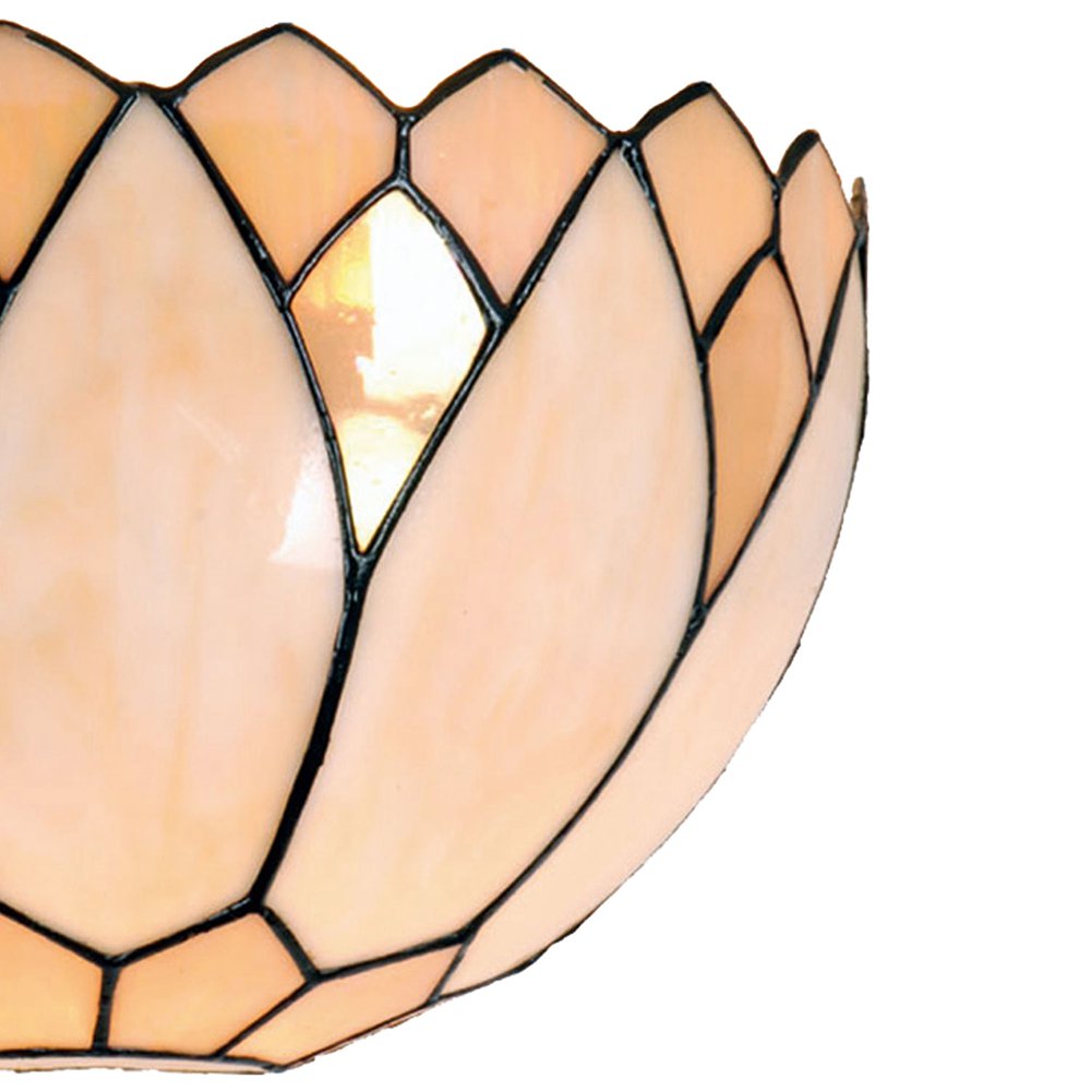 Wandlamp Tiffany 30x15x20 cm Beige Glas Muurlamp