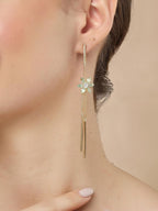 Eigentijdse zeegroene oorbellen – vergulde mode-sieraden – retailverpakking