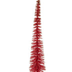 Kerstdecoratie Beeld Kerstboom Ø 8x40 cm Rood Hout