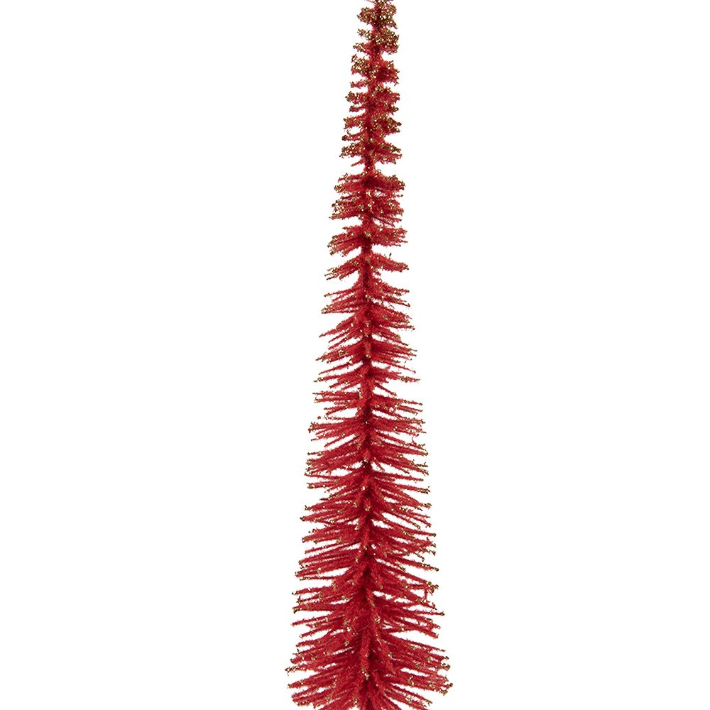 Kerstdecoratie Beeld Kerstboom Ø 8x40 cm Rood Hout