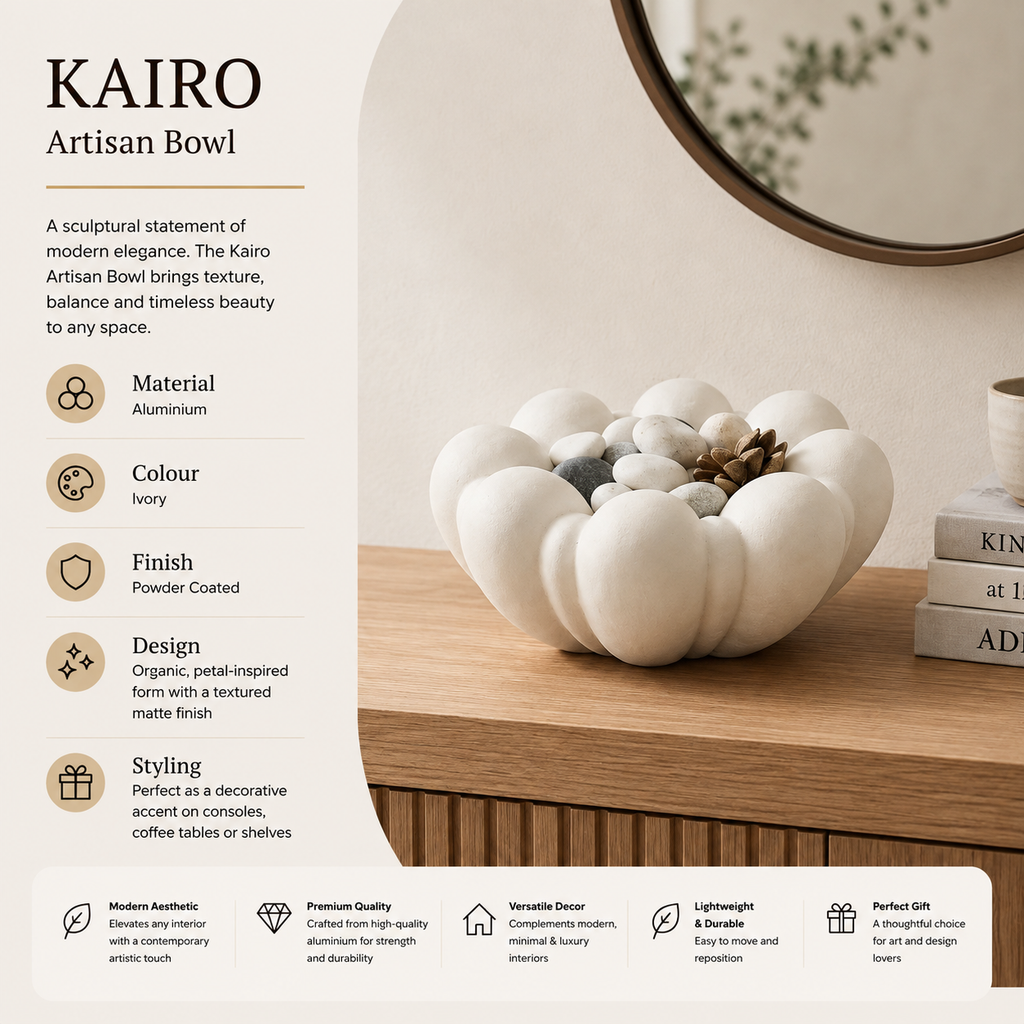 Moderne decoratieve aluminium schaal – witte poedercoating