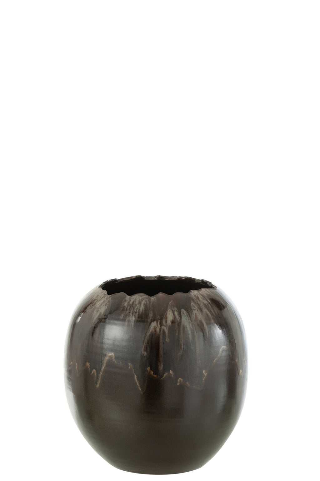 J-Line bloempot - keramiek - bruin - small - Ø 30 cm