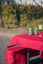 Bier tafelset textiel rood 3304 1st 100x260cm/ 2st 220x25x45cm