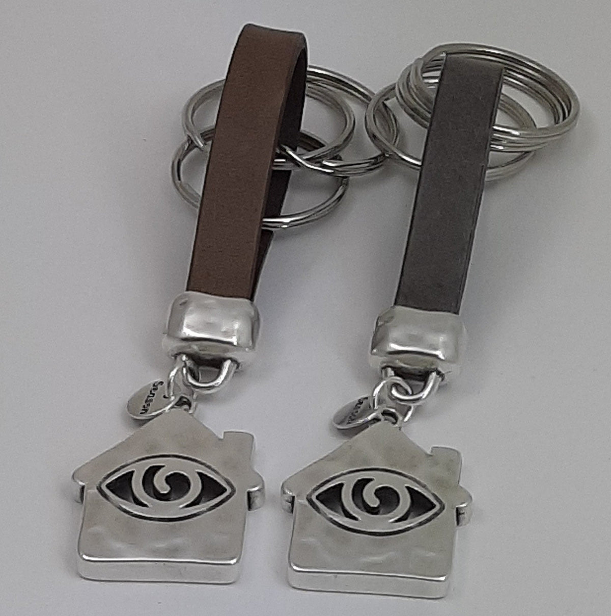 Sleutelhanger van leer Happy Home met Eye