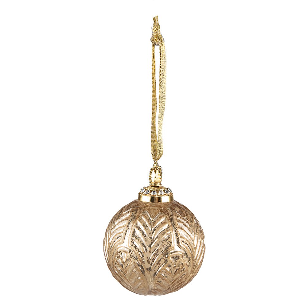 Kerstbal Ø 7 cm Goudkleurig Glas Kerstdecoratie