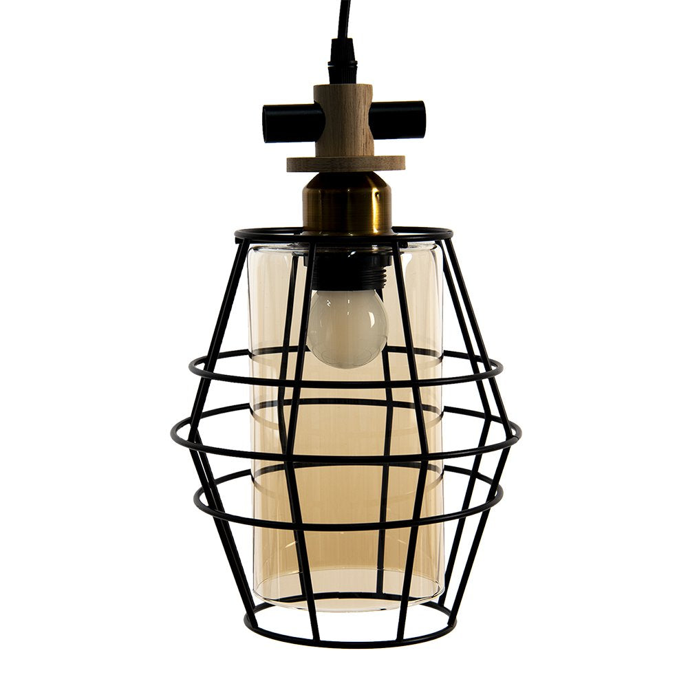 Hanglamp 18x18x31 cm Zwart Metaal Hanglamp Eettafel