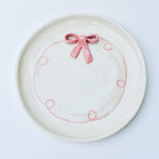 Serveerbord | Keramische 3D-boog | Set van 2, roze, 19 cm