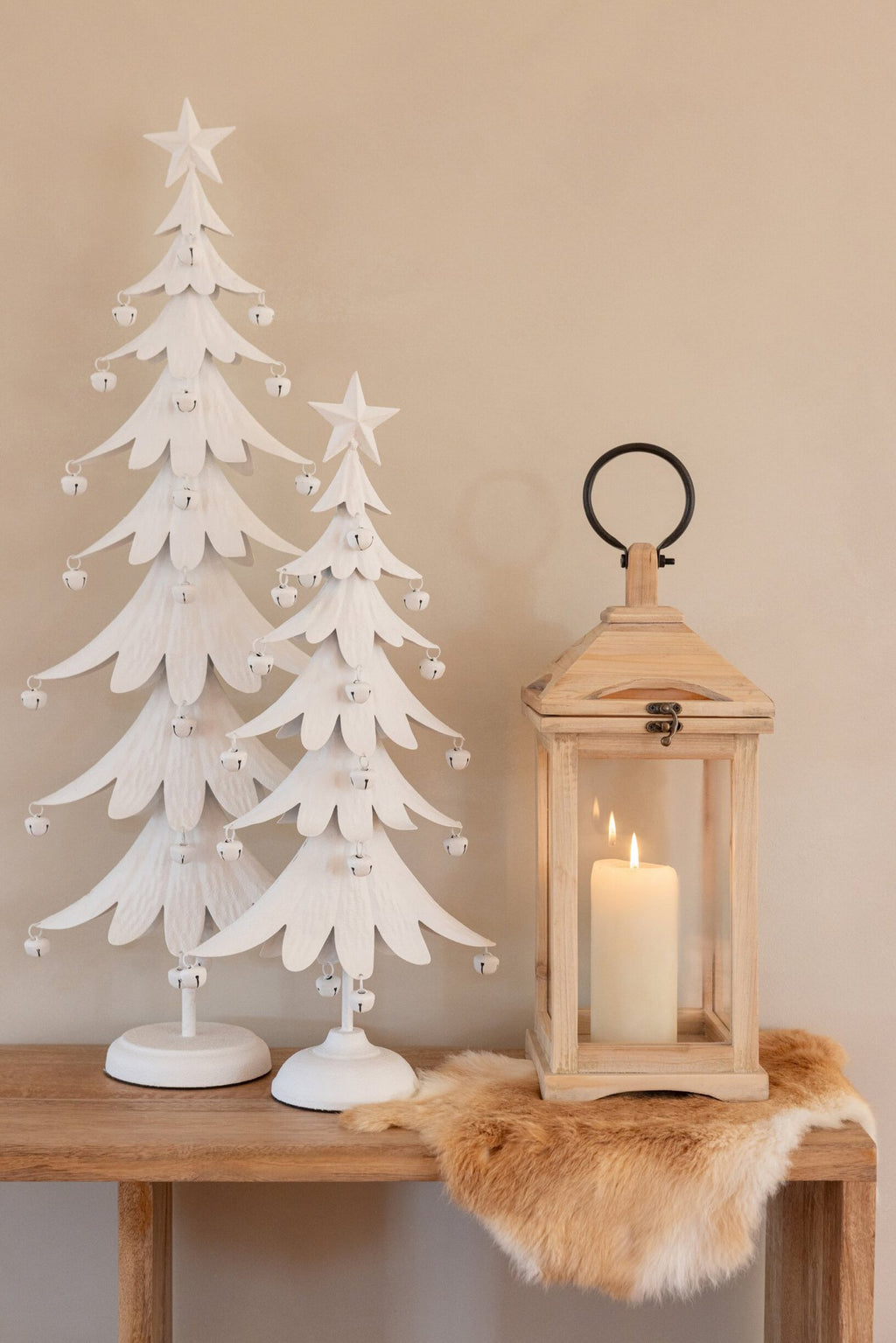 J-Line Kerstboom - ijzer - wit - large