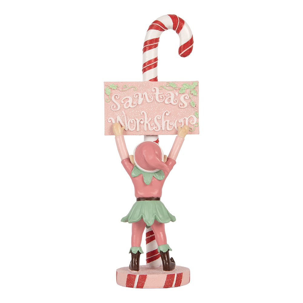 Kerstdecoratie Beeld Elf 11x8x30 cm Roze Kunststof