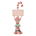 Kerstdecoratie Beeld Elf 11x8x30 cm Roze Kunststof