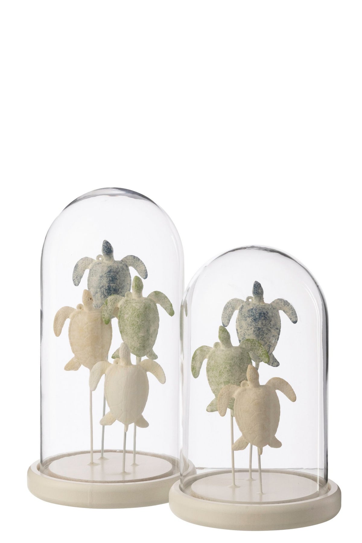 J-Line stolp Schildpad - glas - wit/lichtblauw - L