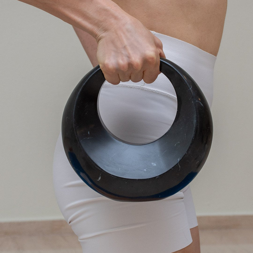 Marmeren kettlebell klein