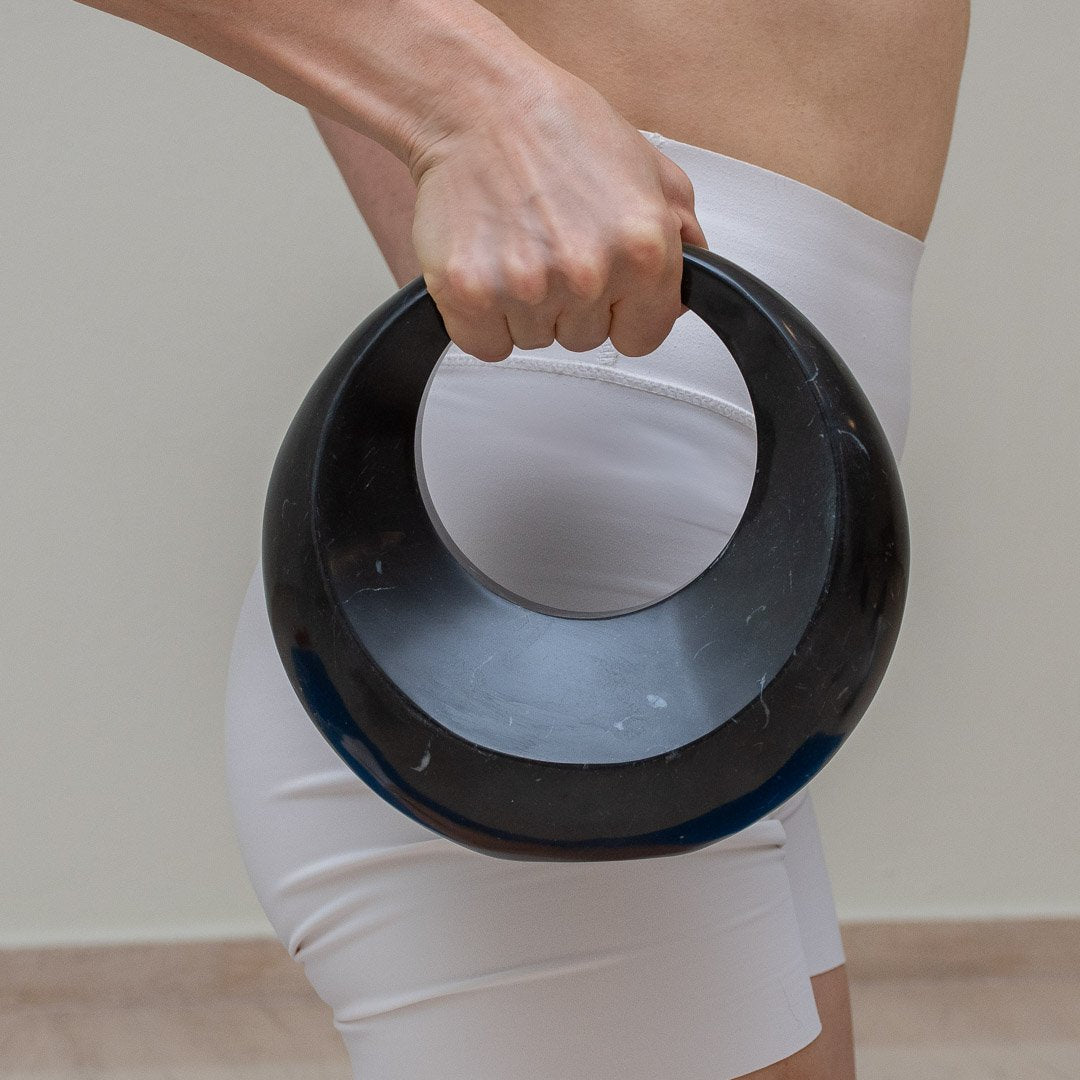 Marmeren kettlebell klein
