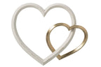J-Line Hart - metaal - goud/wit