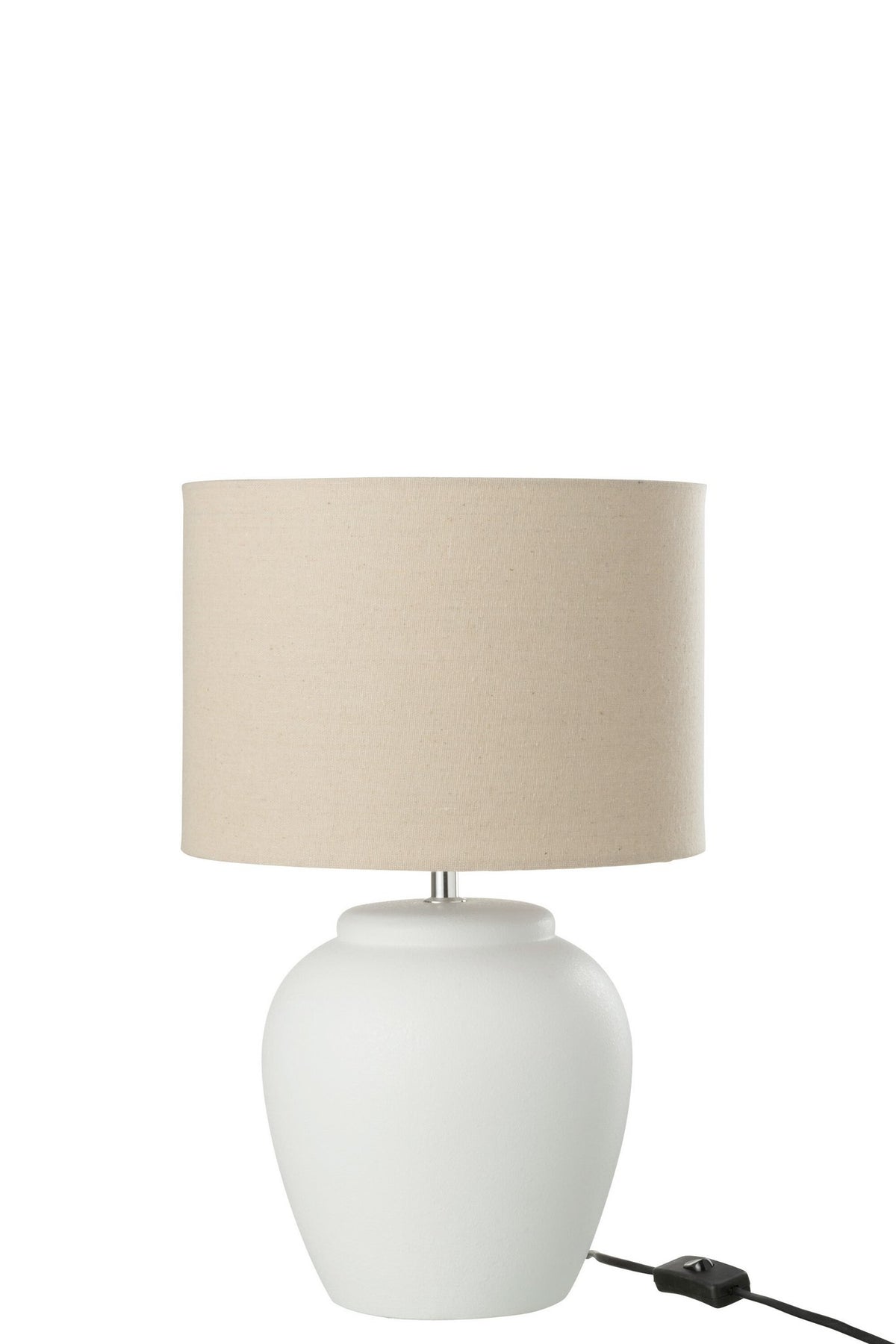J-Line lamp Meli + kap - keramiek/linnen - wit - small