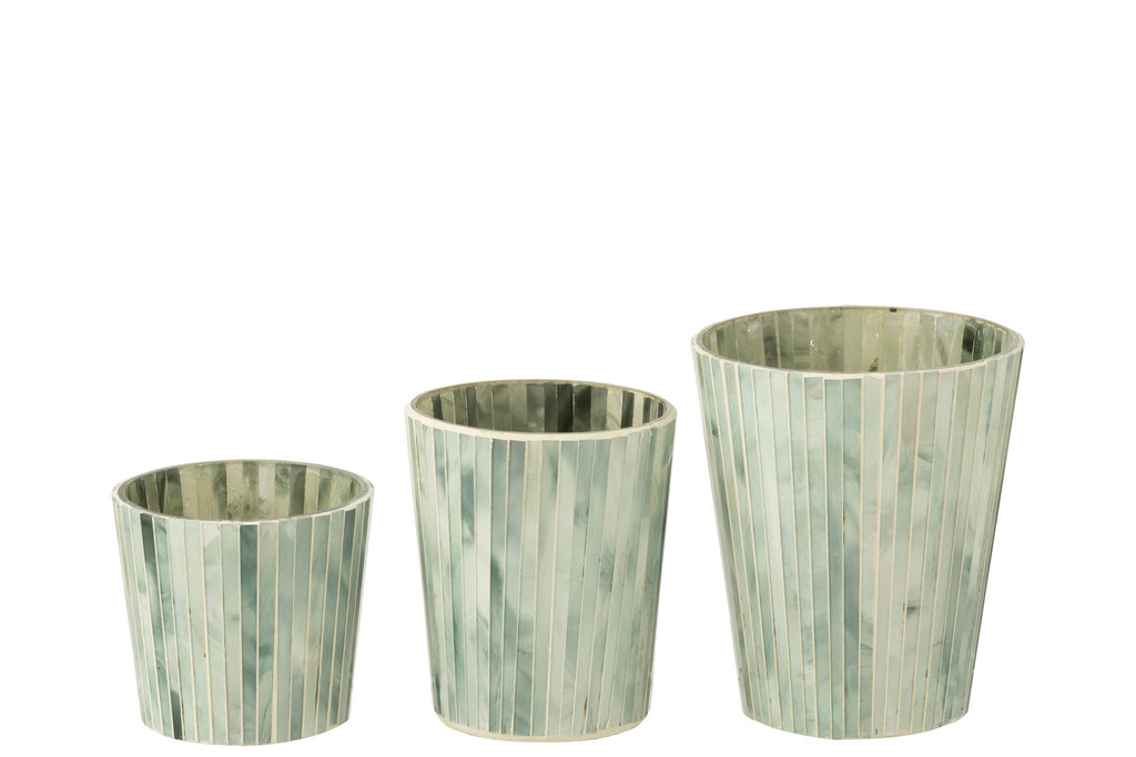 J-Line geurkaars Noa - Seaside Bliss - glas - lichtblauw - large - 75U