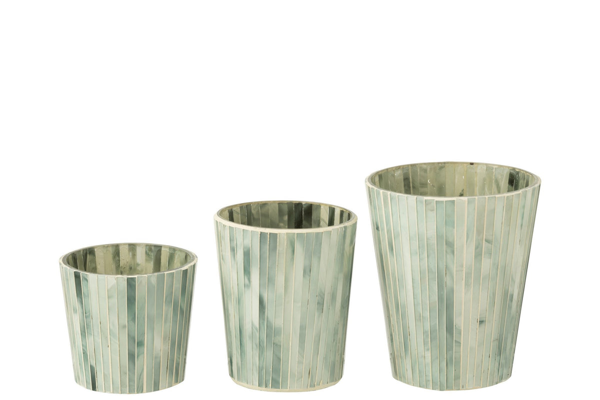 J-Line geurkaars Noa - Seaside Bliss - glas - lichtblauw - large - 75U