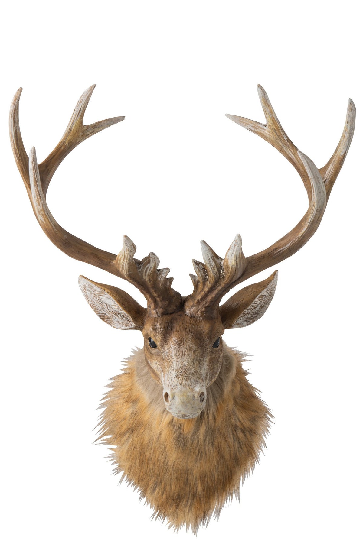 J-Line wanddecoratie Hert Kop - polyresin - bruin/lichtbeige - large