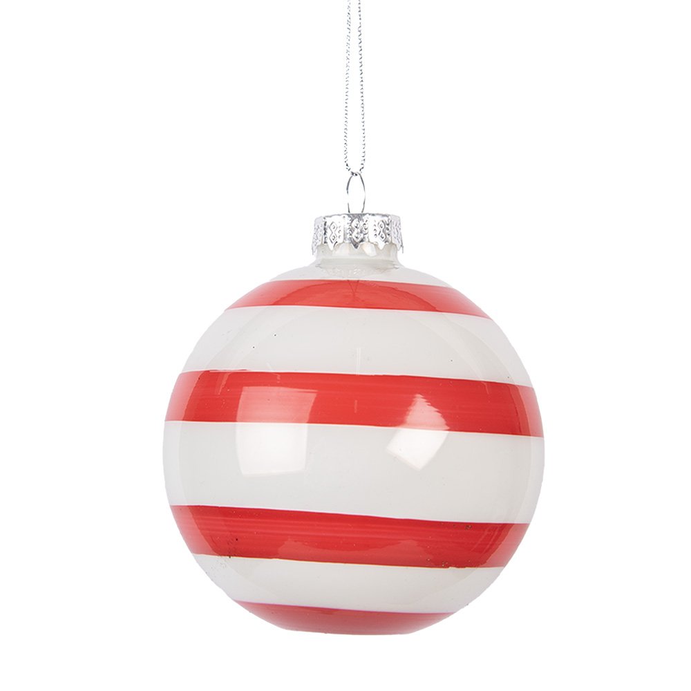 Kerstbal Ø 8x8 cm Rood Roze Glas