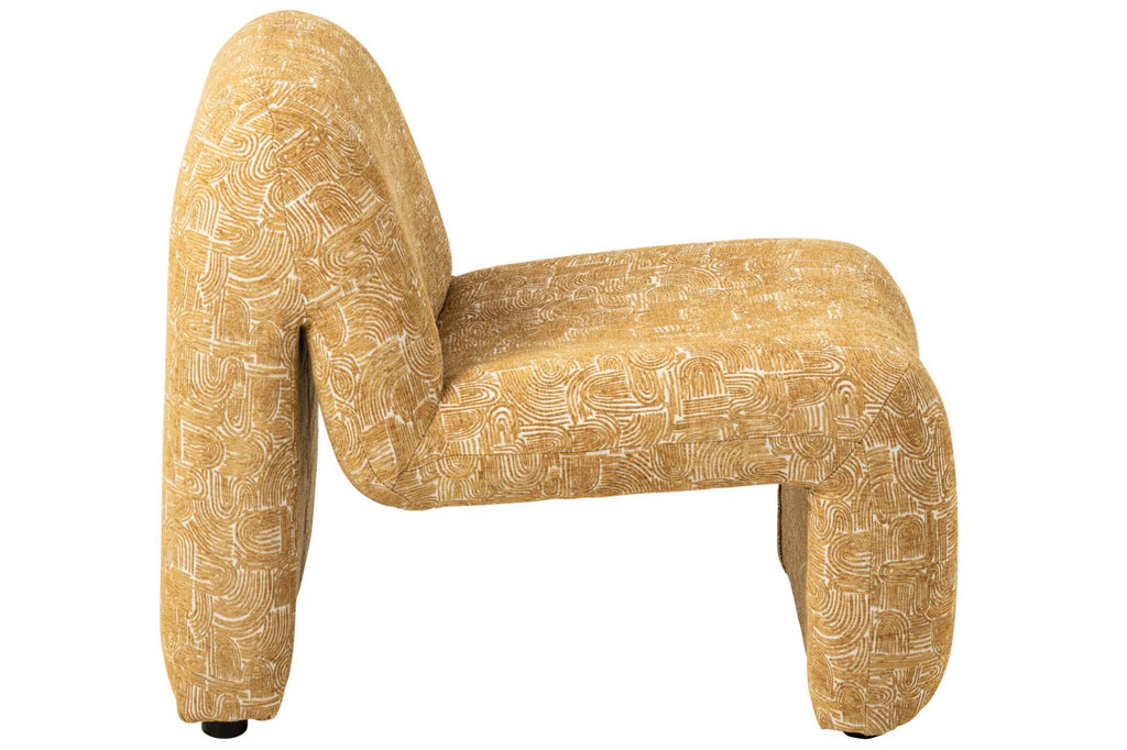 J-Line Chaise longue Margo - multiplex/stof - oker