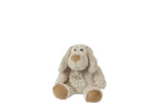 J-Line Hond+Sjaal Zittend Pluche Polyester Beige/Bruin Small