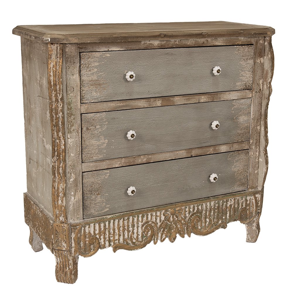 Dressoir 92x40x86 cm Bruin Beige Hout Ladekast