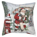Kussenhoes 45x45 cm Wit Polyester Kerstman Sierkussenhoes