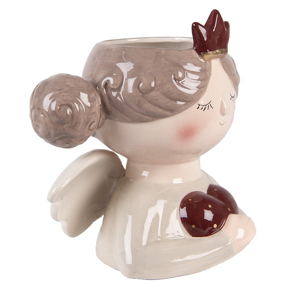 Bloempot Engel 17x14x17 cm Beige Keramiek