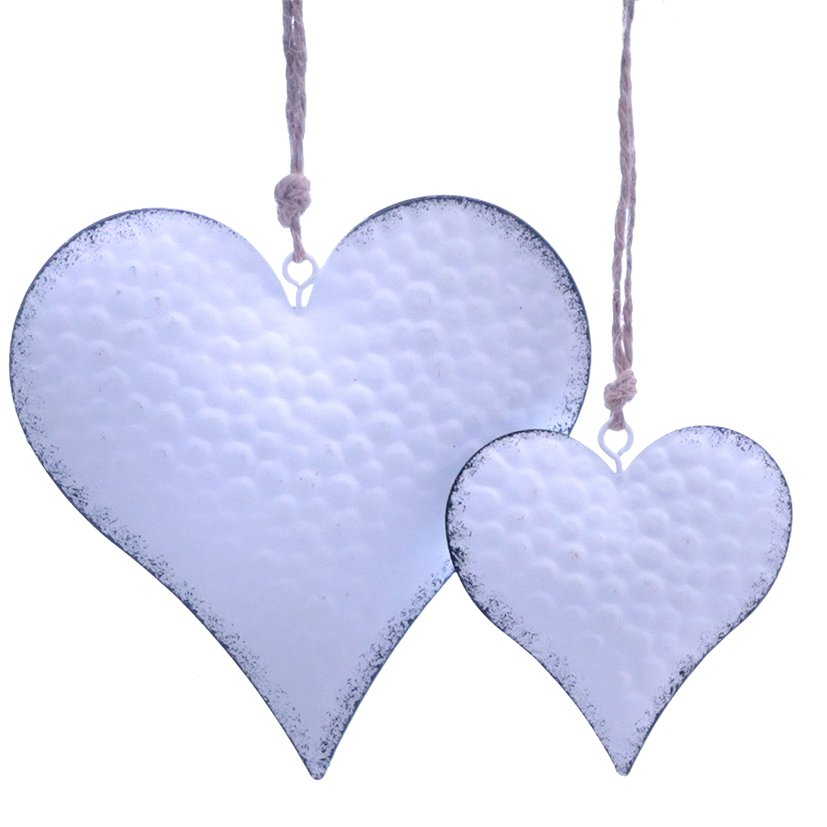 Metalenhanger hart 10x10cm wit