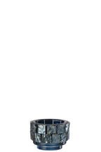 J-Line Theelicht Vierkant Mozaiek Glas Donker Blauw Small